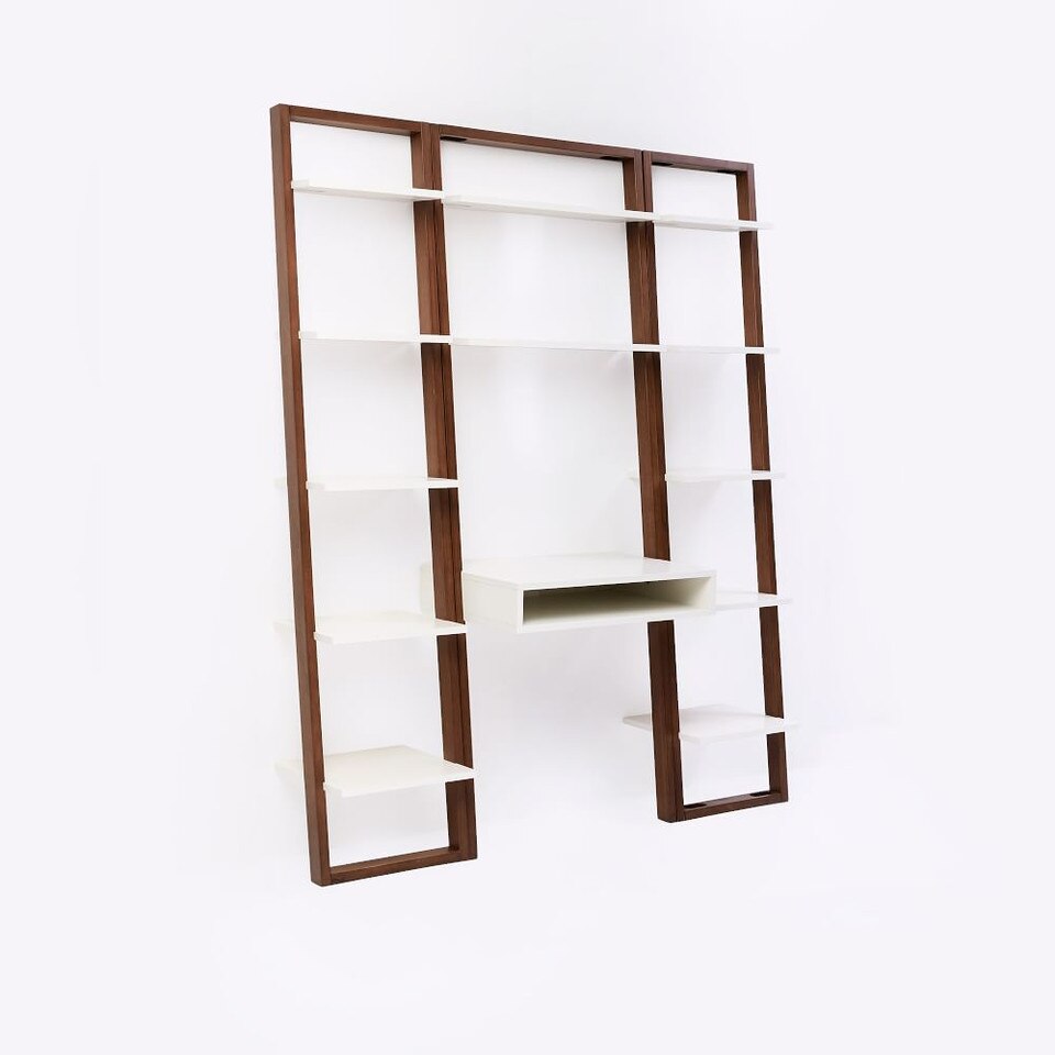 Ladder Shelf Desk & Narrow Bookshelf Set west elm United Kingdom